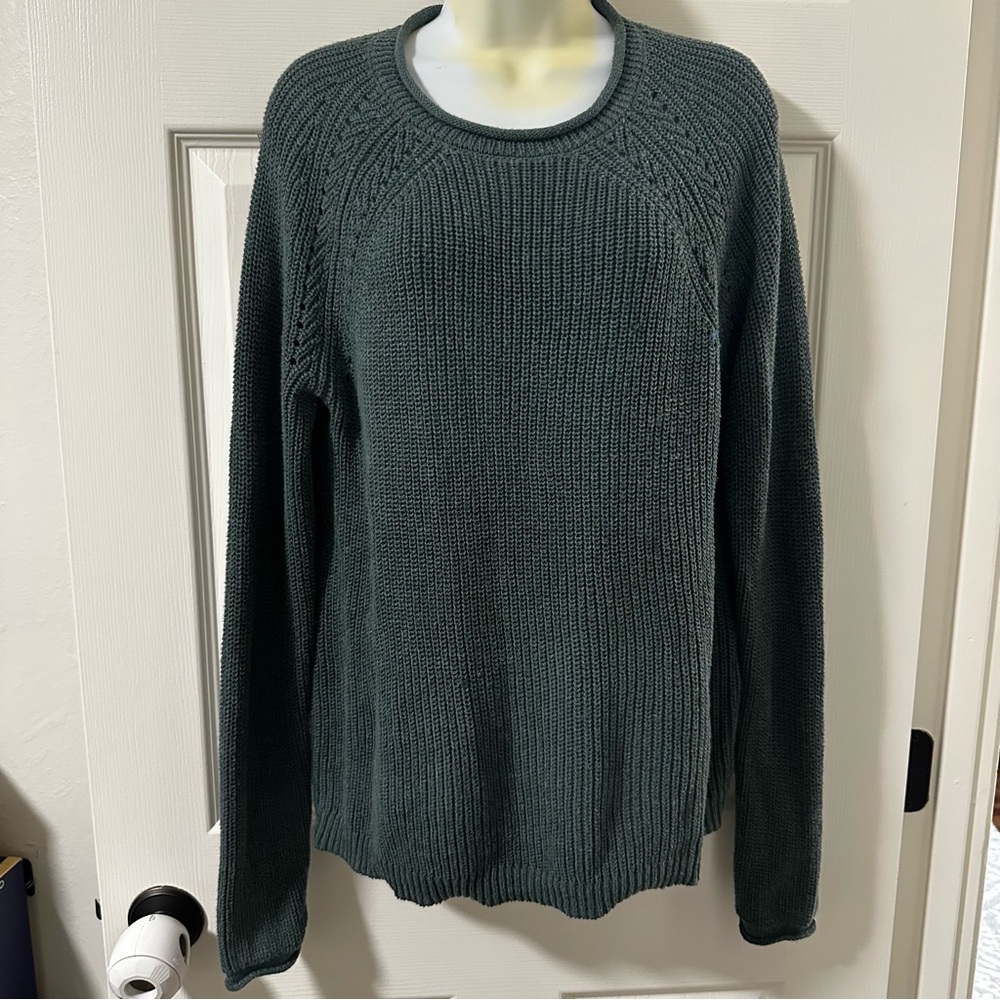 Green Jones & Co sweater with zipper sides size large